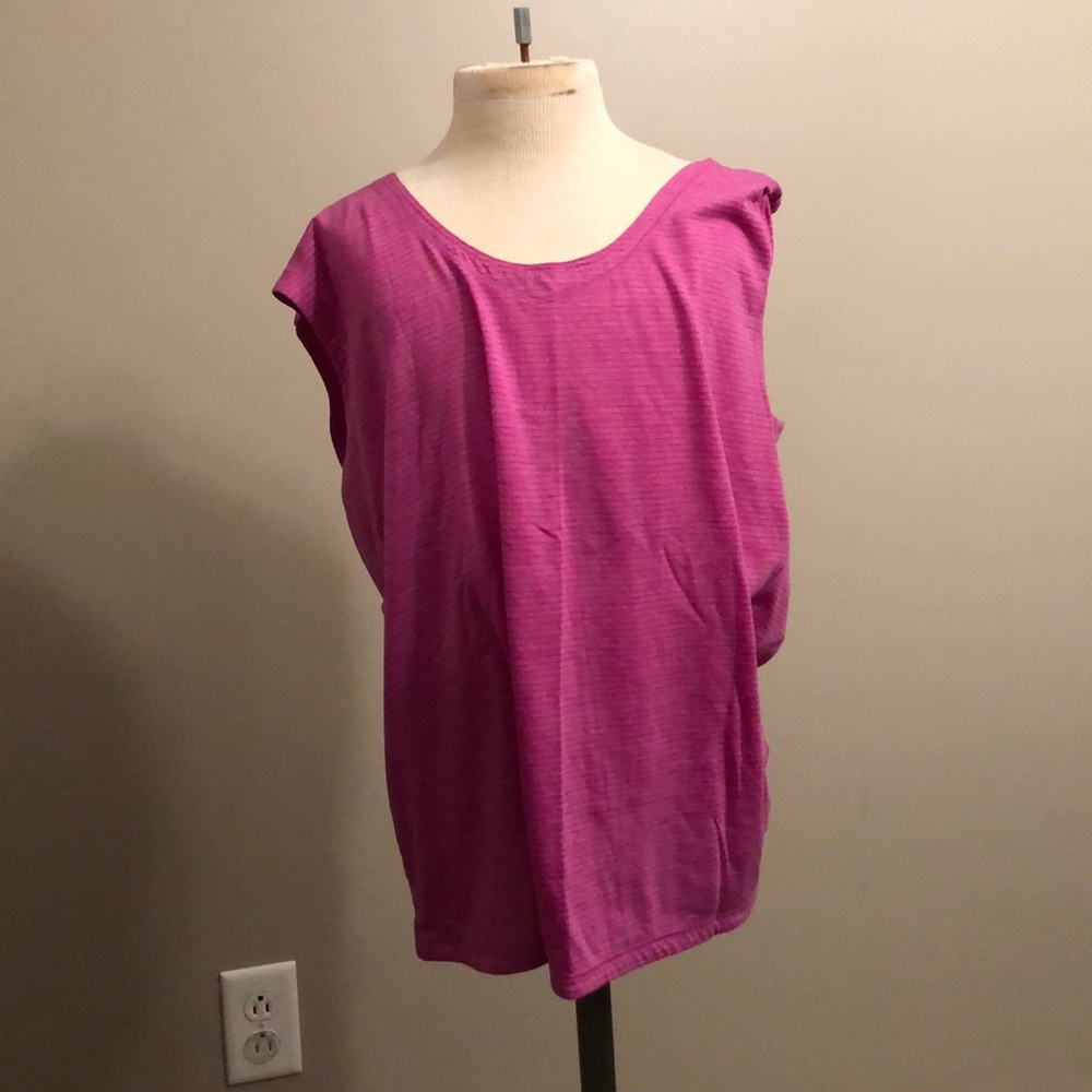 Muscle purple shirt. With stripes.